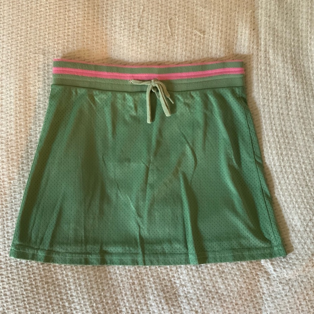 Vintage Y2K Mossimo Green Pink Mesh Tennis Sporty Mini Skirt Size Small